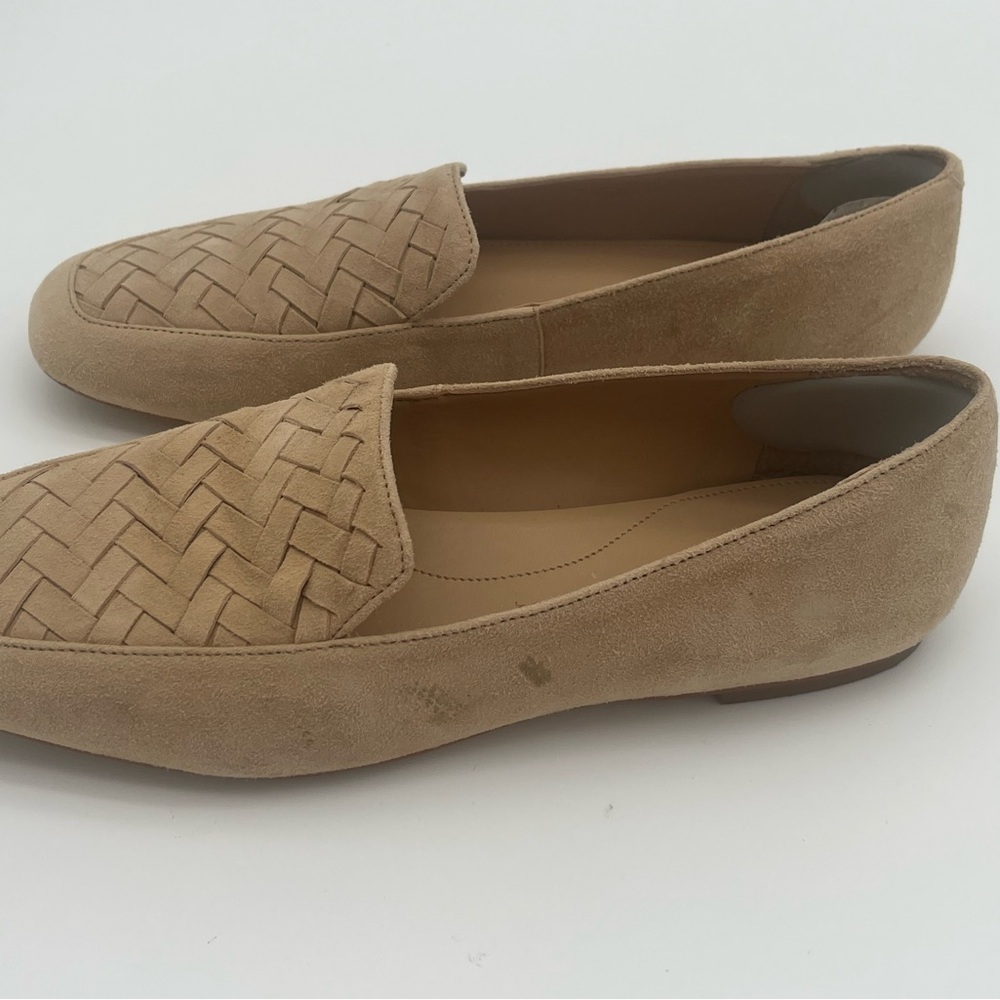 Talbots Tan Woven Leather Suede Loafers Flats Preppy, old money Made in Brazil 8 - Picture 4 of 6